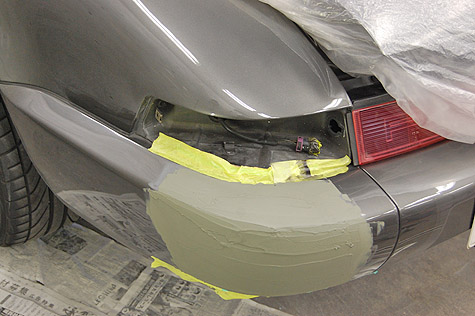 ポルシェ板金塗装修理実績 | 911カレラ2(964) 後フェンダー凹み